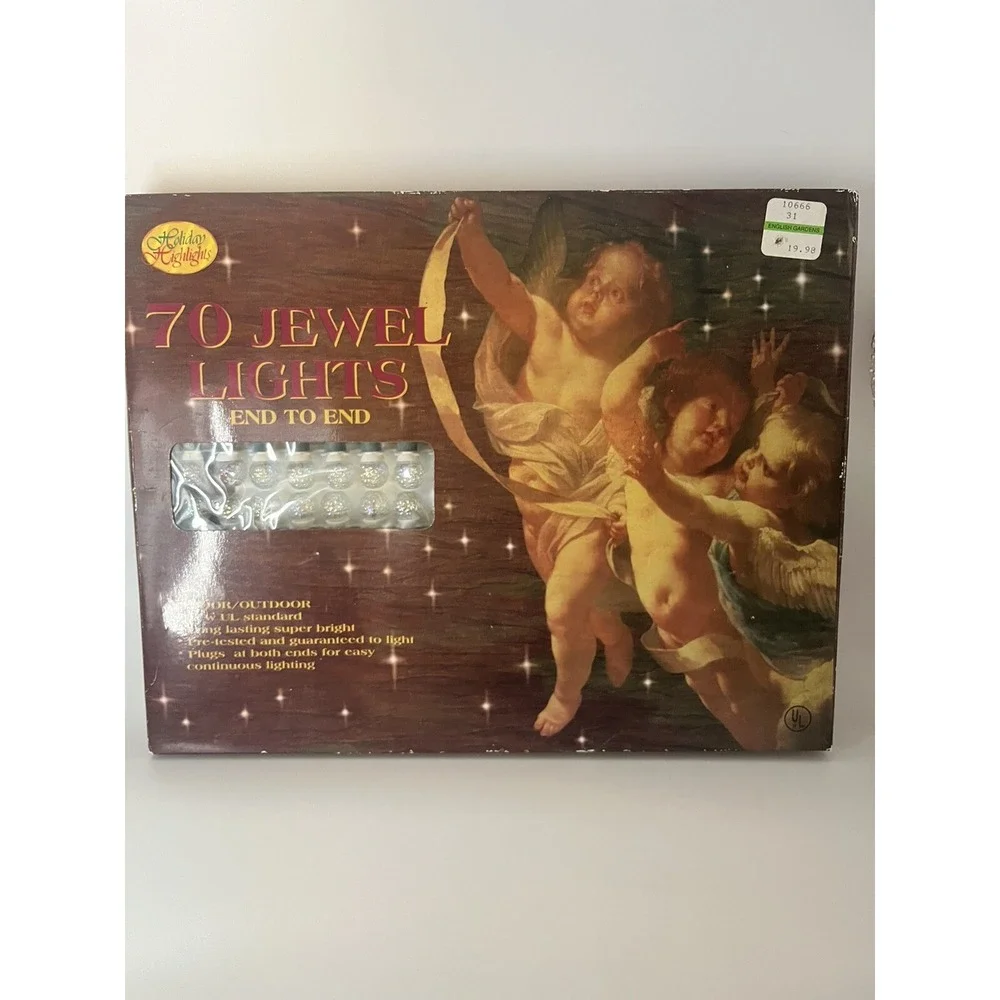 Holiday Highlights 70 Jewel Lights Indoor/Outdoor Christmas Clear NEW RARE